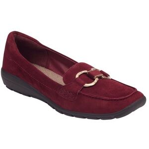 Easy Spirit Women Avienta Slip On Loafers Size 6M Medium Red Suede Leather NWT